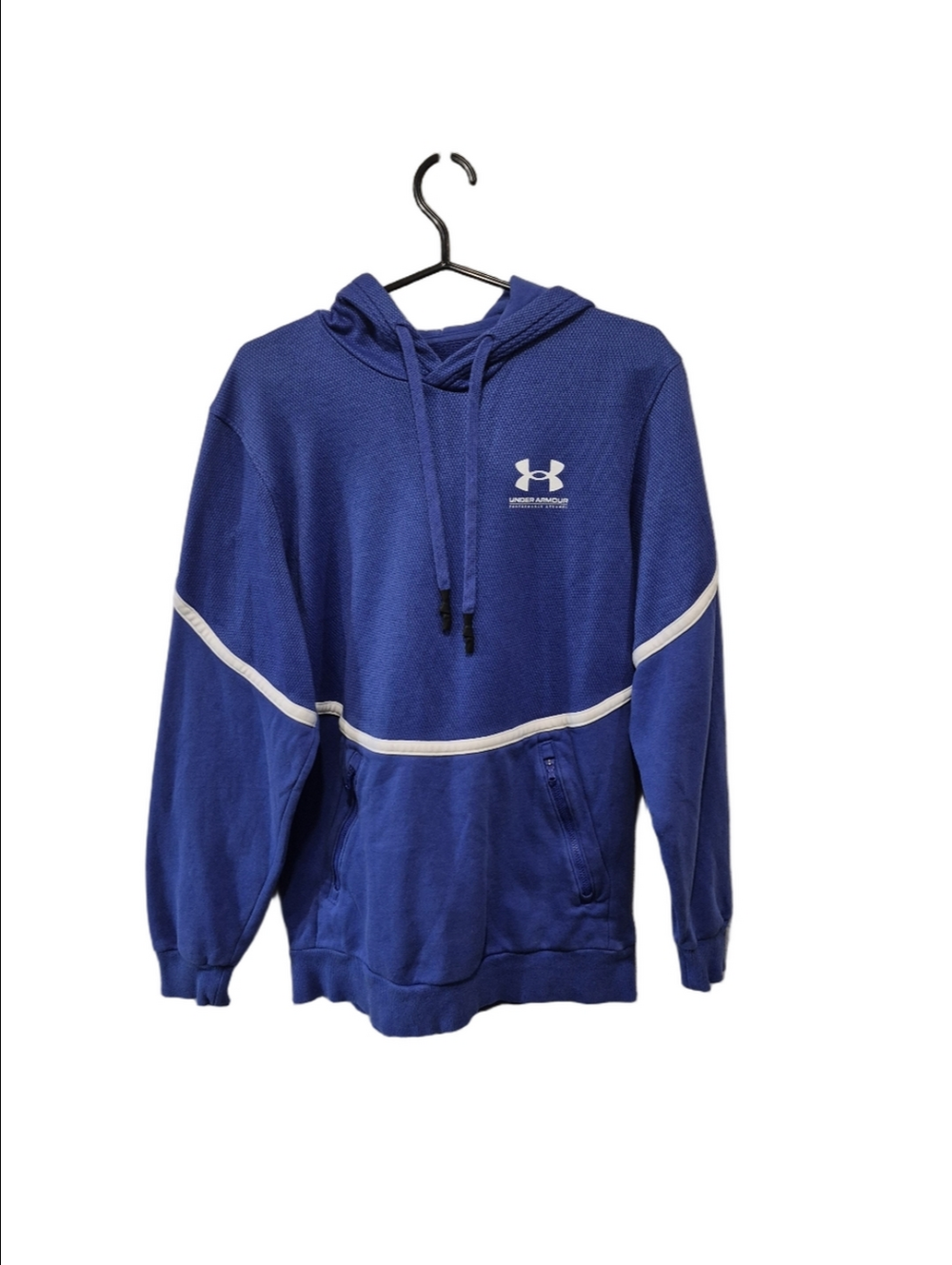 Under Armour Rival Terry Waffle Knit Hoodie - Royal Blue - Men's Small